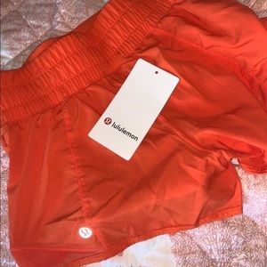 Orange Lululemon Hotty Hot 2.5 Short Dupes